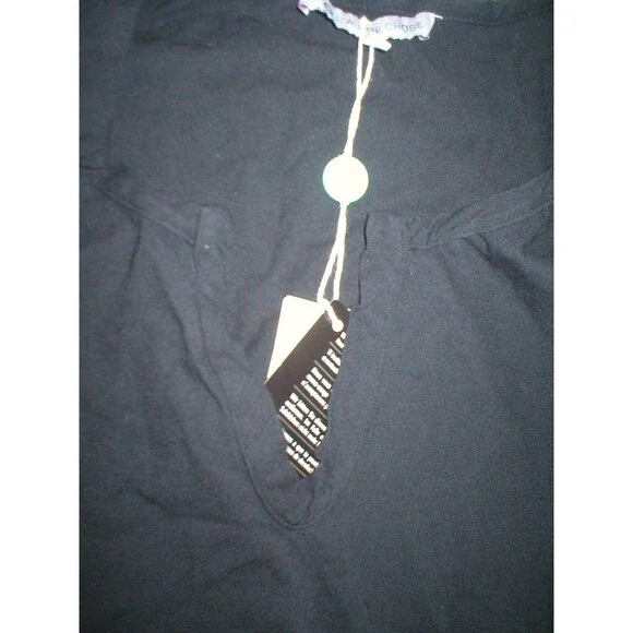 Womens 6 New NWT L'Autre Chose Italy Designer Top Black 42 Long Sleeve Cotton